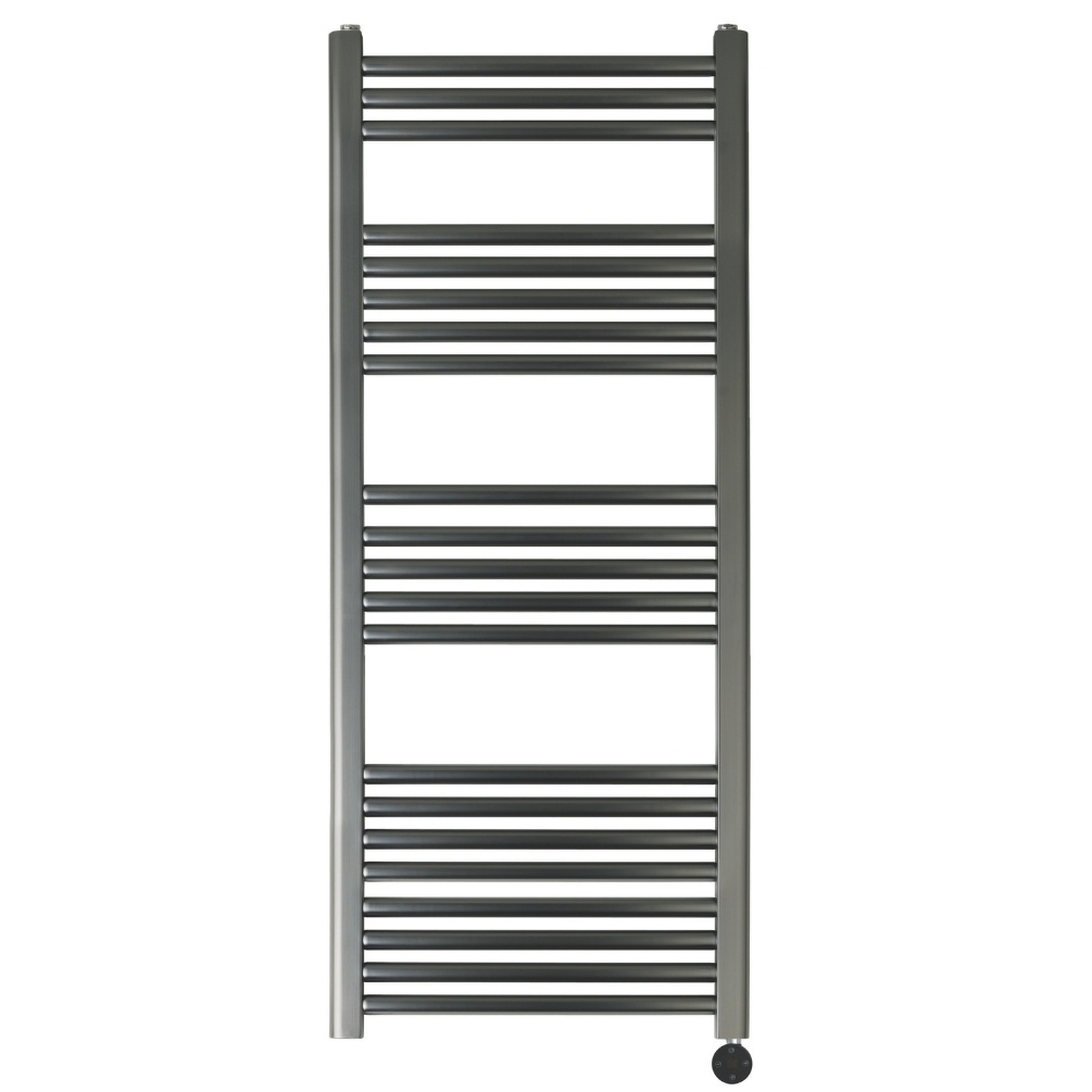 JTP Vos Brushed Black 1200mm x 500mm Electric Towel Radiator Cut Out